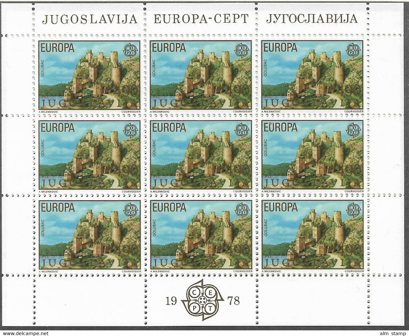 1978 Jugoslawien  Sheet Yv 1601-8 Mi. 1725-6 ** MNH Europa - 1978