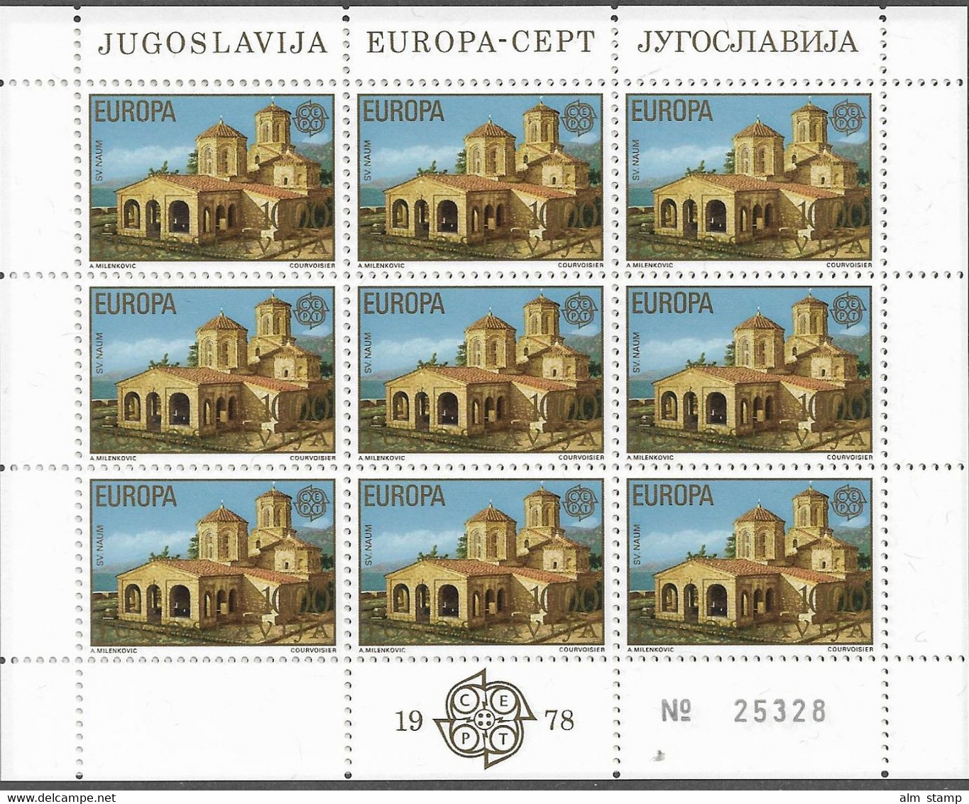 1978 Jugoslawien  Sheet Yv 1601-8 Mi. 1725-6 ** MNH Europa - 1978