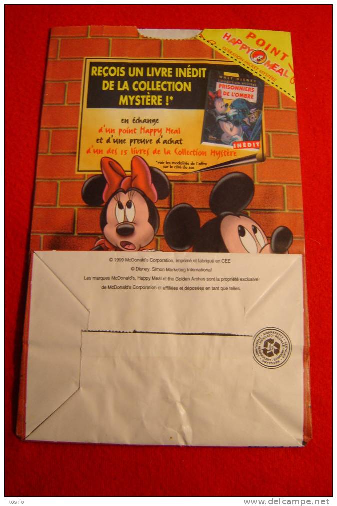 MAC DONALD / MICKEY MYSTERE  / DISNEY  / SAC HAPPY MEAL 1999 / PARFAIT ETAT - McDonald's