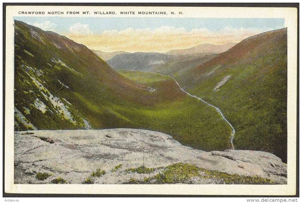 USA Postcard Crawford Notch From Mt. Willard, White Montains, New Hampshire - White Mountains