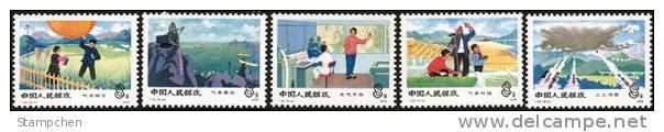 China 1978 T24 Weather Stamps Radar Bridge Ship Balloon Cannon Meteorology - Clima & Meteorología