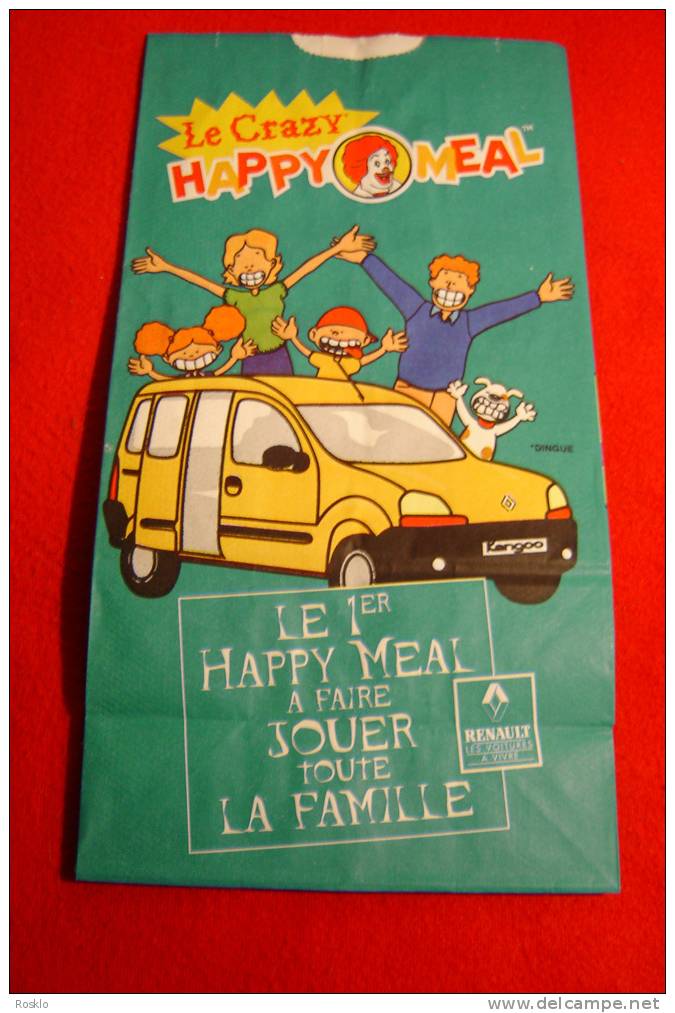 MAC DONALD / LE CRAZY HAPPY MEAL AVEC RENAULT KANGOO  / SAC HAPPY MEAL 1997  / PARFAIT ETAT - McDonald's