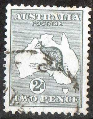 Australia 1915 2d Grey Kangaroo 2nd Watermark (Wmk 9) Used - Actual Stamp - SG24 - Used Stamps