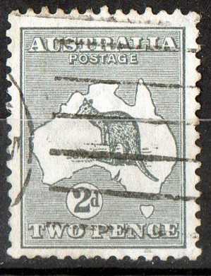 Australia 1915 2d Grey Kangaroo 2nd Watermark (Wmk 9) Used - Actual Stamp -Line Cancel - SG24 - Used Stamps