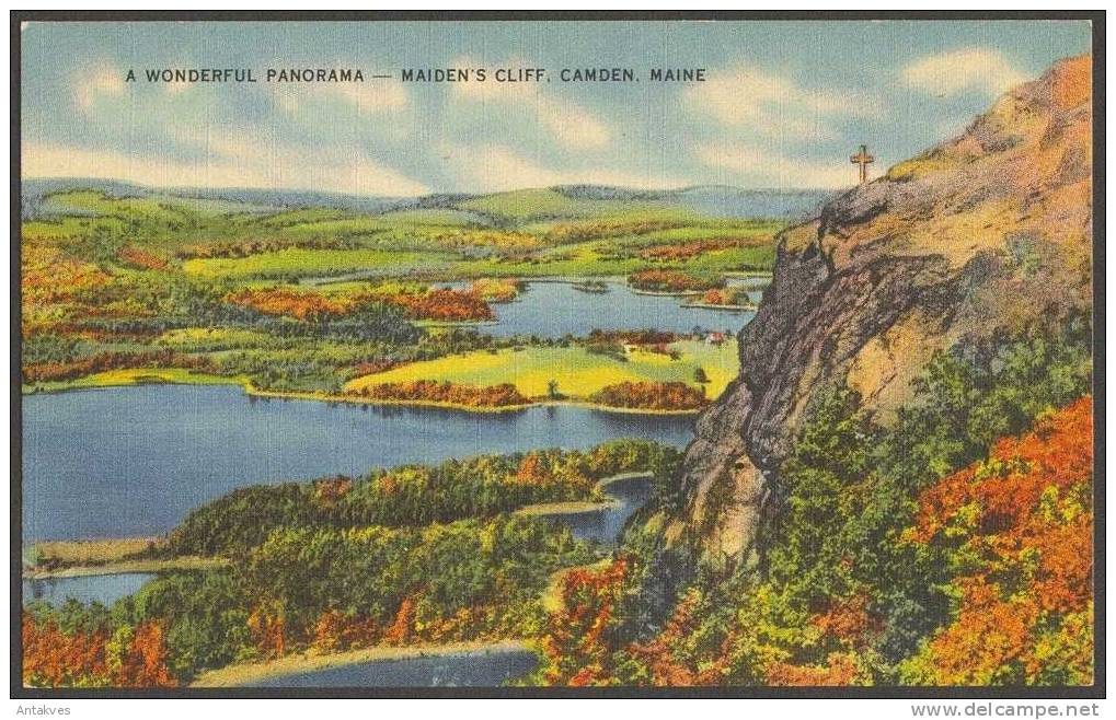 USA Postcard A Wonderful Panorama- Maiden´s Cliff, Camden, Maine - Andere & Zonder Classificatie