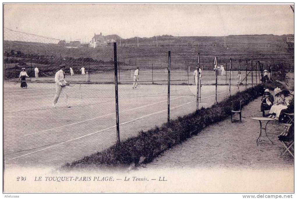 CPA SPORT/TENNIS/  Belle Carte Postale FRANCE LE TOUQUET PARIS PLAGE Tennis Animée - Tennis