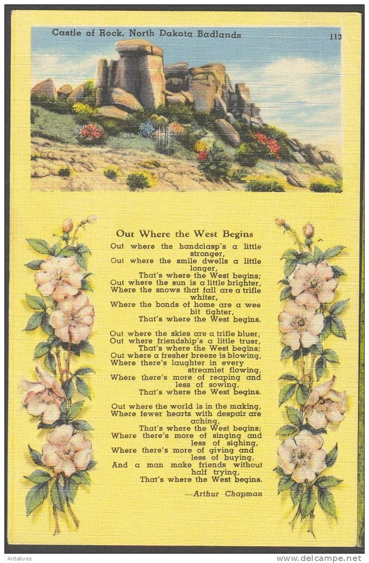 USA Postcard Castle Of Rock, North Dakota Badlands - Jamestown