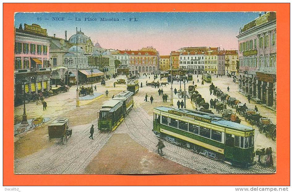 Dpt   06   Nice   "   La Place Massena   "  Tramways Gros Plan - Ferrocarril - Estación