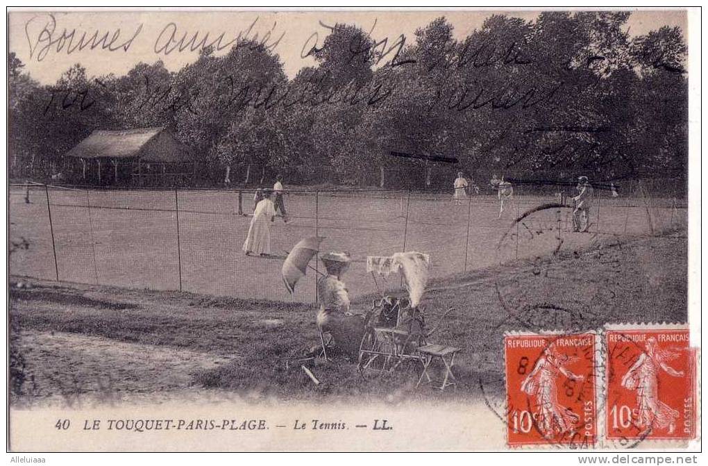 CPA SPORT/TENNIS/ Belle Carte Postale FRANCE TOUQUET PARIS PLAGE Tennis Les Courts Animées - Tennis