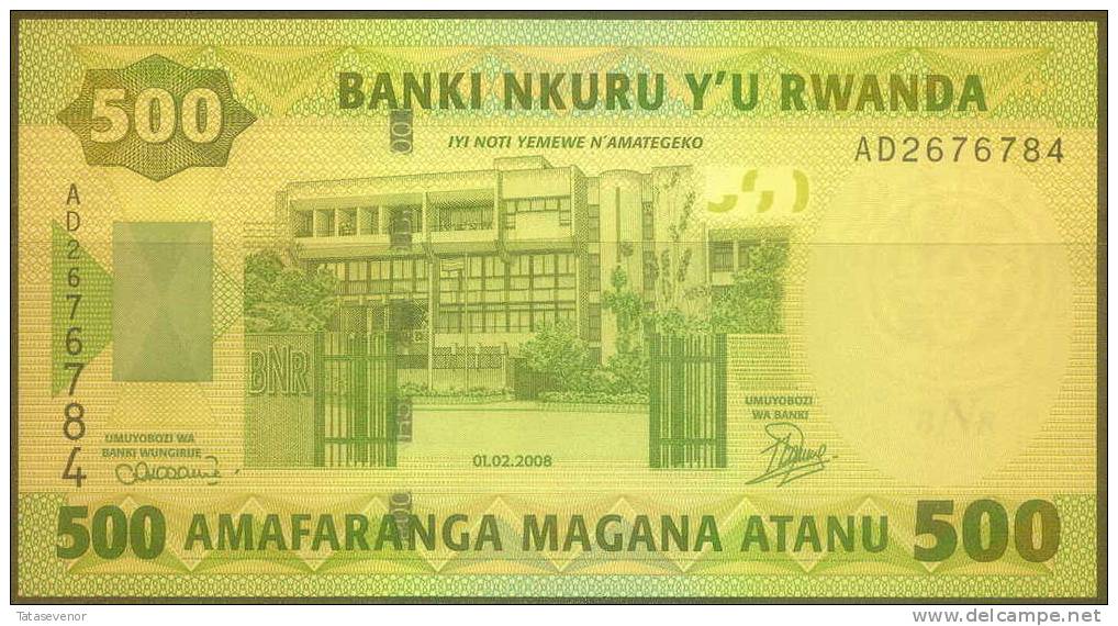 Rwanda 500 Francs Note, P30, UNC - Ruanda
