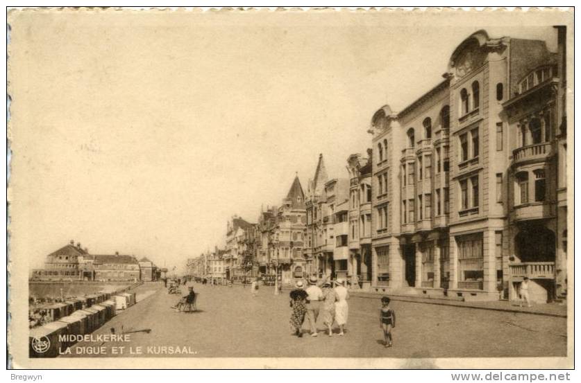 Belgique - CPA Middelkerke - La Digue Et Le Kursaal - Middelkerke