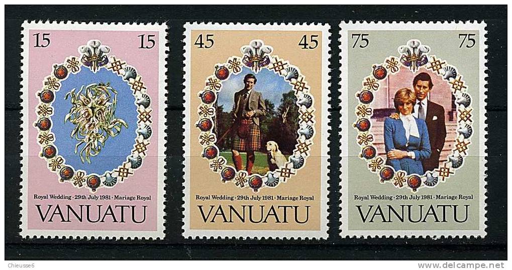 Vanuatu ** N° 628 à 630 - Mariage Du Prince Charles - Vanuatu (1980-...)