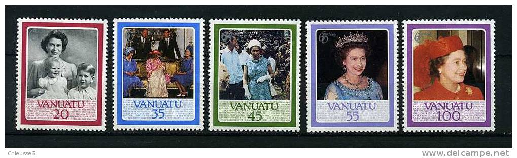 Vanuatu ** N° 735 à 739 - 60e Ann. De La Reine Elizabeth II - Vanuatu (1980-...)