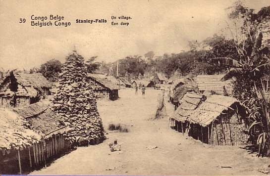 CONGO BELGE ** BELGISCH CONGO  BELGIUM **  10 CENTIMES **  NO 39 STANLEY FALLS UN VILLAGE EEN DORP - Interi Postali