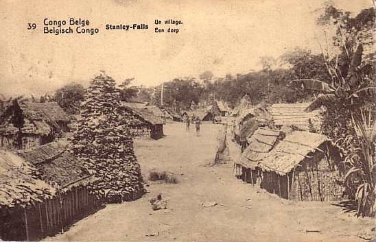 CONGO BELGE ** BELGISCH CONGO  BELGIUM **  10 CENTIMES **  NO 39 STANLEY FALLS UN VILLAGE EEN DORP - Interi Postali