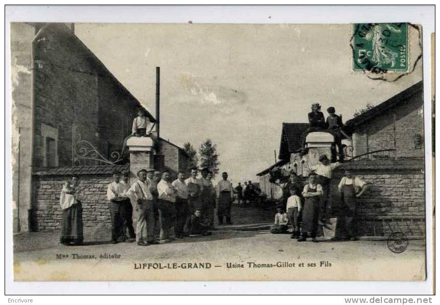 Cpa LIFFOL LE GRAND Usine Thomas Gillot Et Ses Fils - Ouvriers à La Pose - Ed Thomas SUPERBE CARTE - Liffol Le Grand