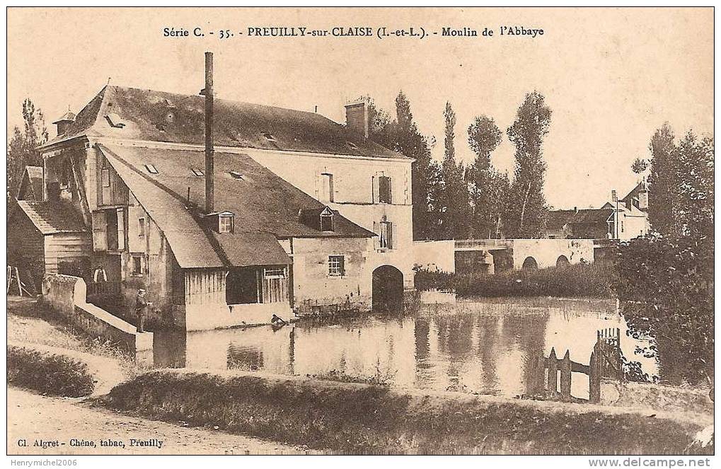 Indre Et Loire , Preuilly Sur Claise , Moulin De L'abbaye En 1916 , Ed Photo Algret - Other & Unclassified