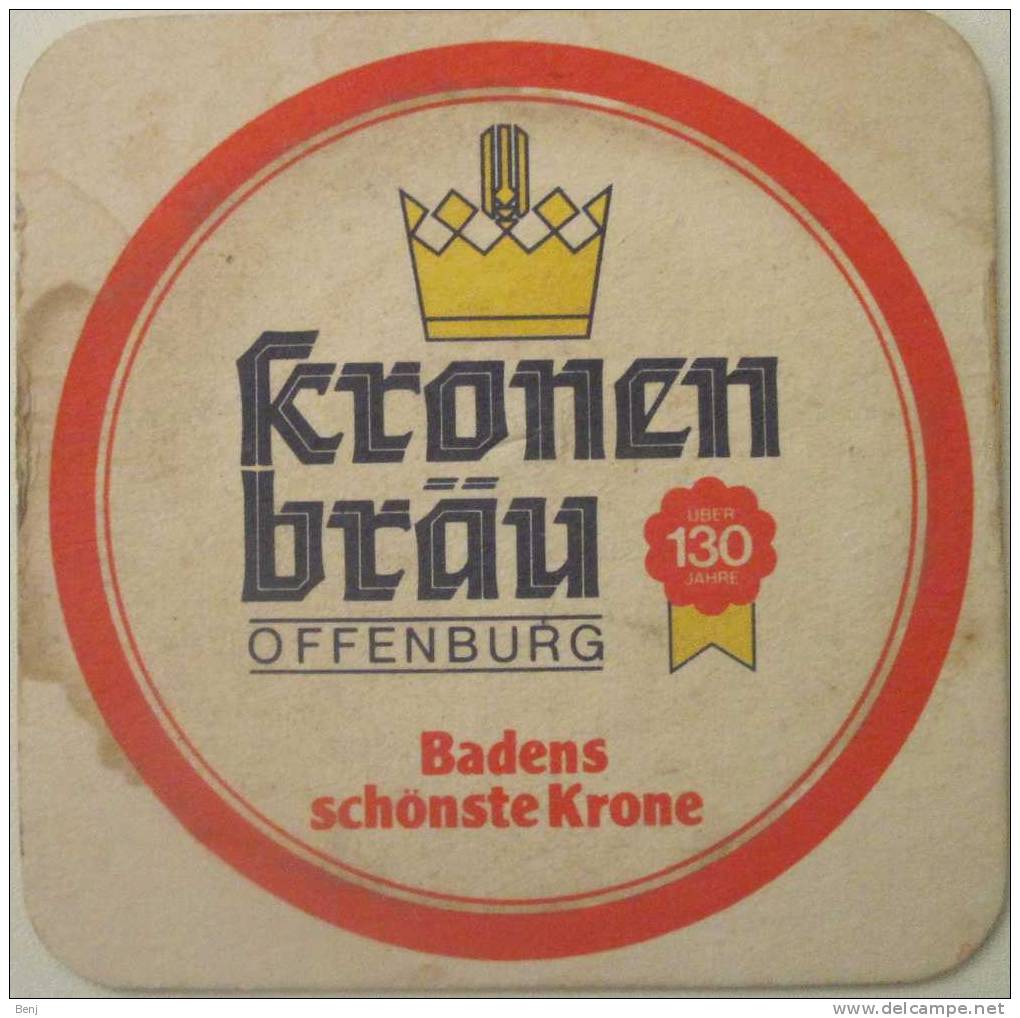 Sous-bock KRONEN BRÄU OFFENBURG Badens Schönste Krone / DEUTSCHES BIER (G) - Sous-bocks