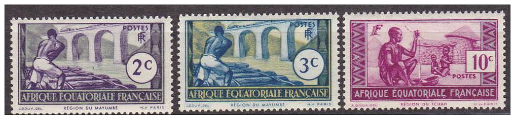 A.E.F.  (Afrique équatoriale Française) 1937-42 & 1939-40   YT N° 34-37 & 77 N** TB - Other & Unclassified