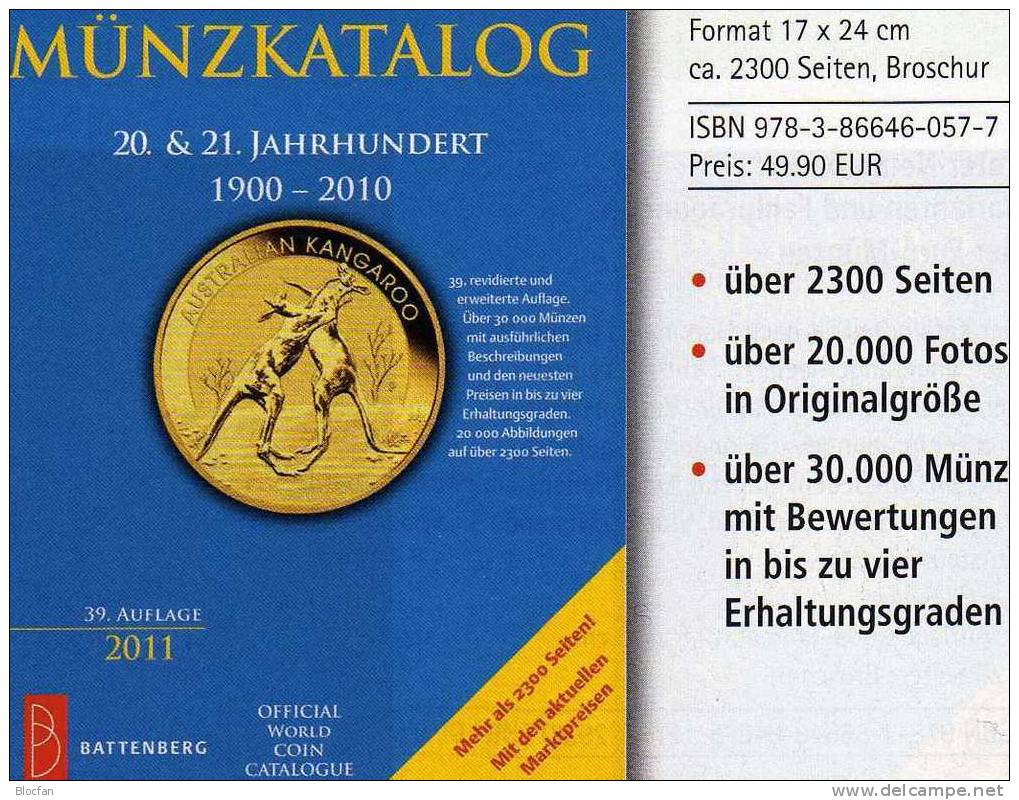 Weltmünzkatalog Schön 2011 Neu 50€ Münzen Des 20.Jahrhundert A-Z Battenberg Verlag Europa Amerika Afrika Asien Ozeanien - Autres – Amérique