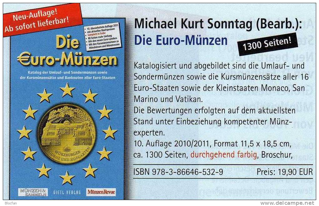 Die EURO-Münzen Katalog 2011 New 20€ Deutschland+Euroländer Für Numis-Briefe Numisblätter Neu Auflage In Gietl Catalogue - Rouleaux