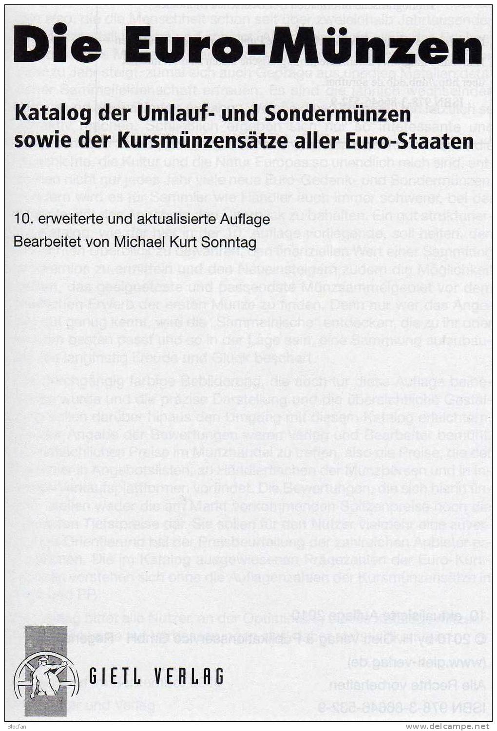 Die EURO-Münzen Katalog 2011 Neu 20€ Deutschland Und Euroländer Für Numis-Briefe, Numisblätter Neueste Auflage Von Gietl - Literatur & Software