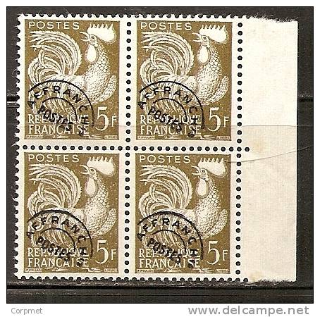 FRANCE - PRÉOBLITÉRÉS - 1953/9 - Type Coq Gaulois - Yvert # 107 - Block Of 4 -  ** MINT NH - 1953-1960