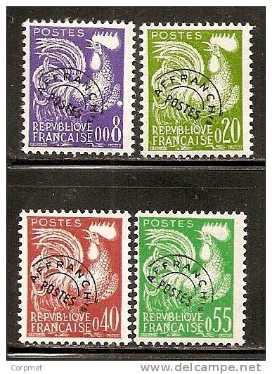 FRANCE - PRÉOBLITÉRÉS - 1960 - Type Coq Gaulois - Yvert # 119/122  * MINT LH - 1953-1960