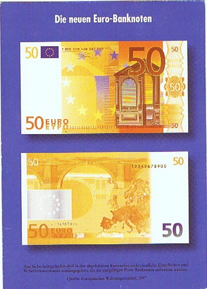 Die Neuen Euro-Banknoten 50&euro; - Münzen (Abb.)