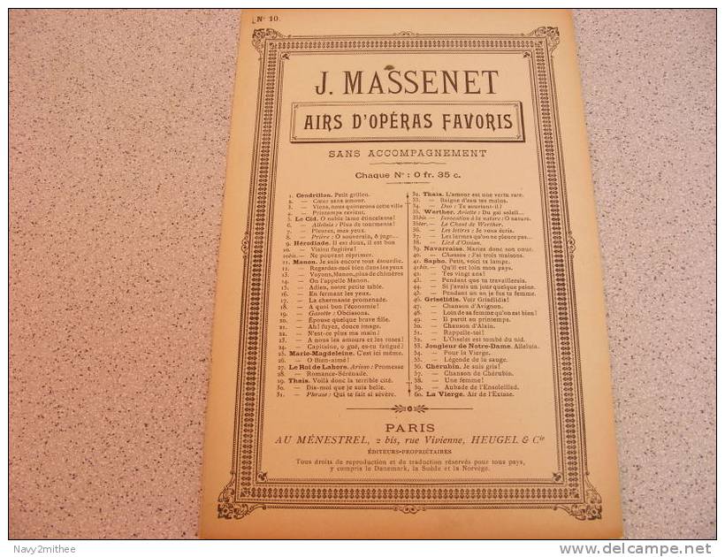 HERODIADE    N°10** De J .Massenet - Operaboeken