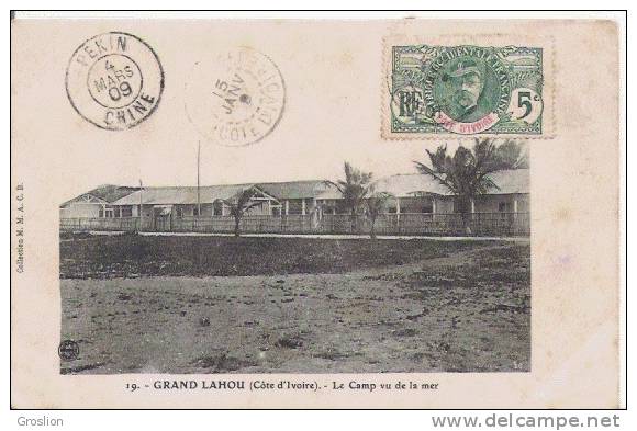 GRAND LAHOU (COTE D'IVOIRE) 19 LE CAMP VU DE LA MER 1909 - Côte-d'Ivoire