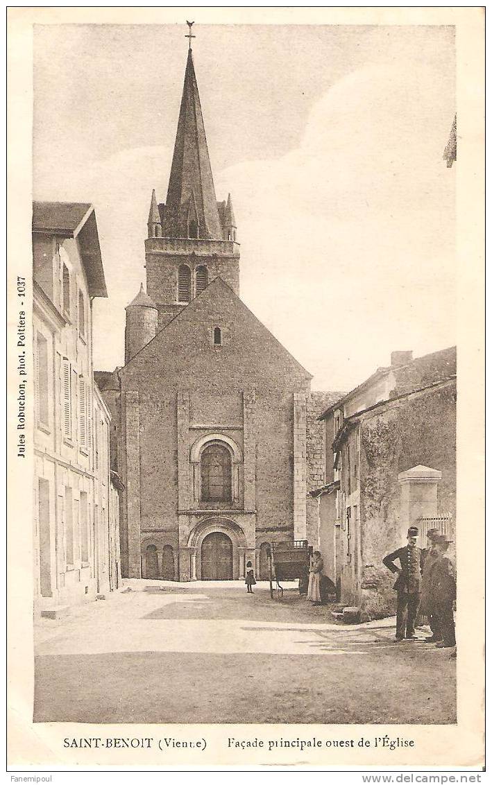 SAINT-BENOIT.   Façade Principale Ouest De L'Église - Saint Benoit