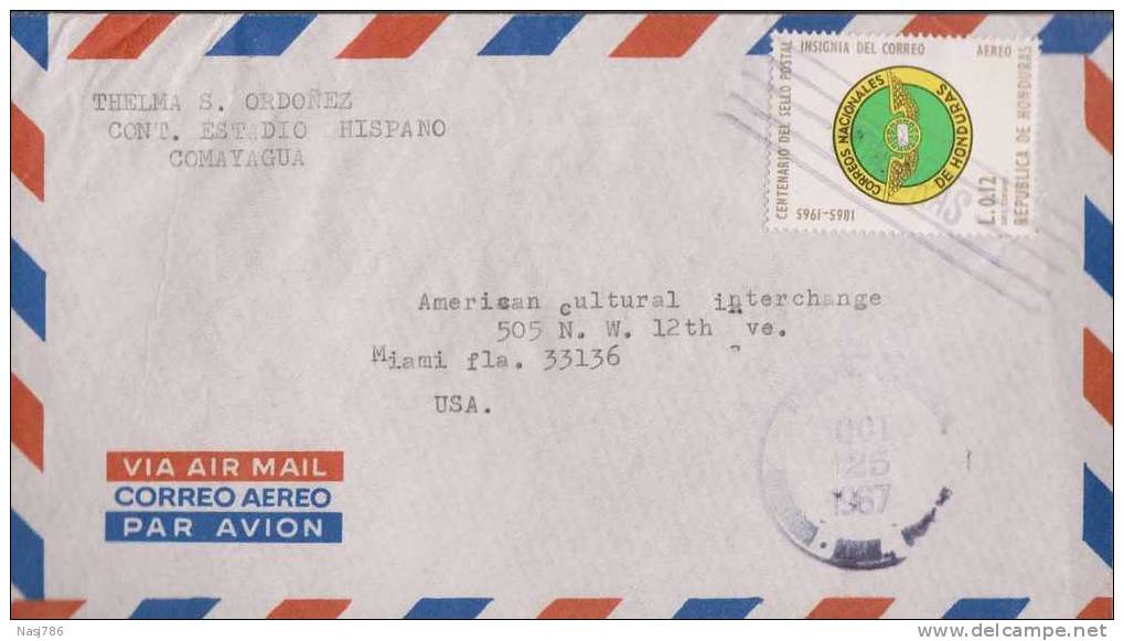 Honduras, Commercial Cover, Sent Ti USA - Honduras