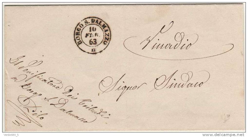 1863 Lettera Da BORGO SAN DALMAZZO A VINADIO - Sardaigne