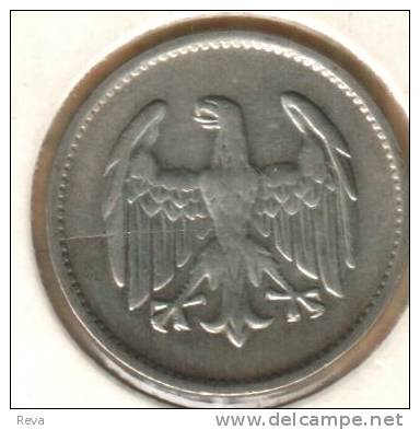 GERMANY 1 MARK INSCRIPTIONS FRONT EAGLE EMBLEM BACK 1925 D AG SILVER VF SCARCE READ DESCRIPTION CAREFULLY !!! - 1 Mark & 1 Reichsmark