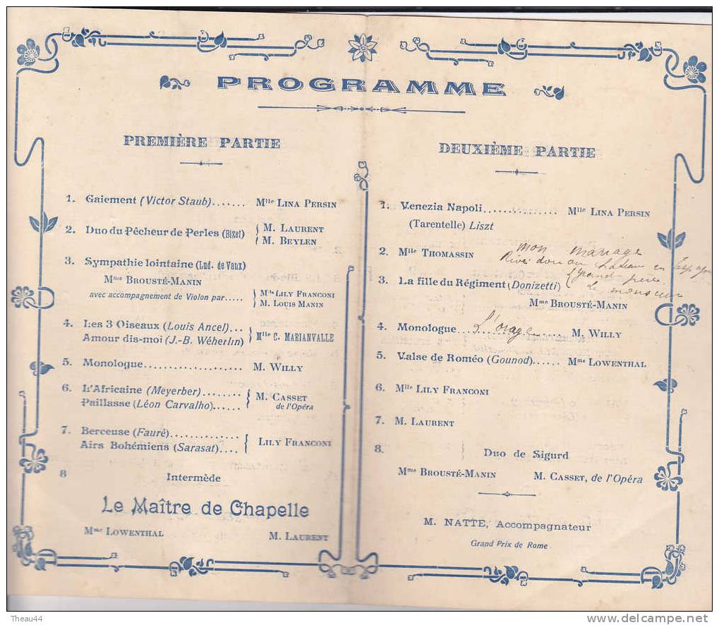 Programme De La " CROIX ROUGE " En 1909 - VAUCRESSON,GARCHES,MARNES,CELLES St-CLOUD,VILLE-D´AVRAY - Programmes