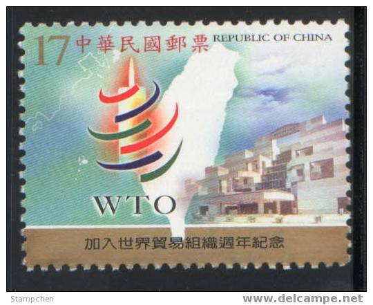 Taiwan 2003 Accession To WTO Stamp Candle Map Trade - Ungebraucht