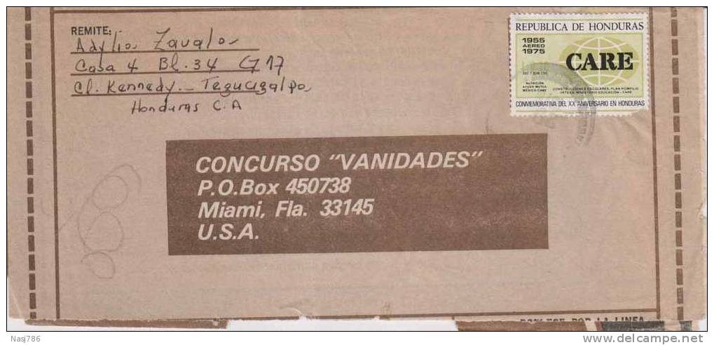 Honduras Commercial Letter, Sent To USA - Honduras