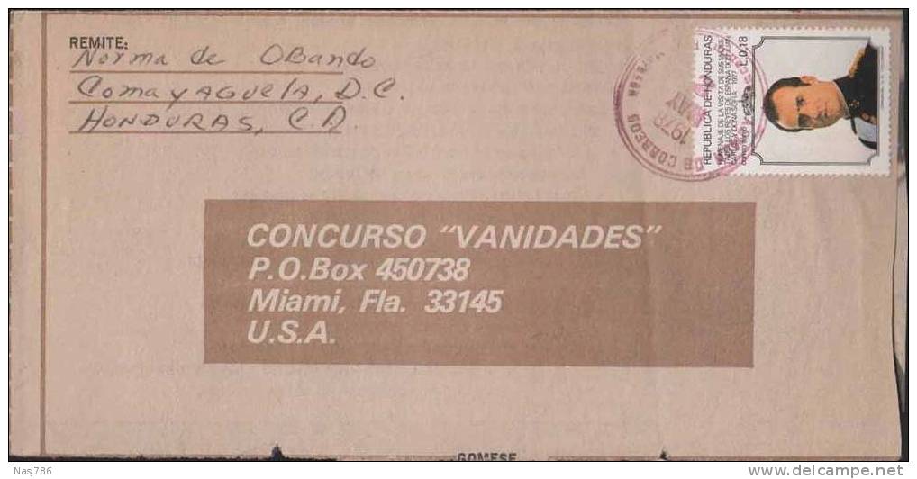 Honduras Commercial Letter, Famous Person, King, Sent To USA - Honduras