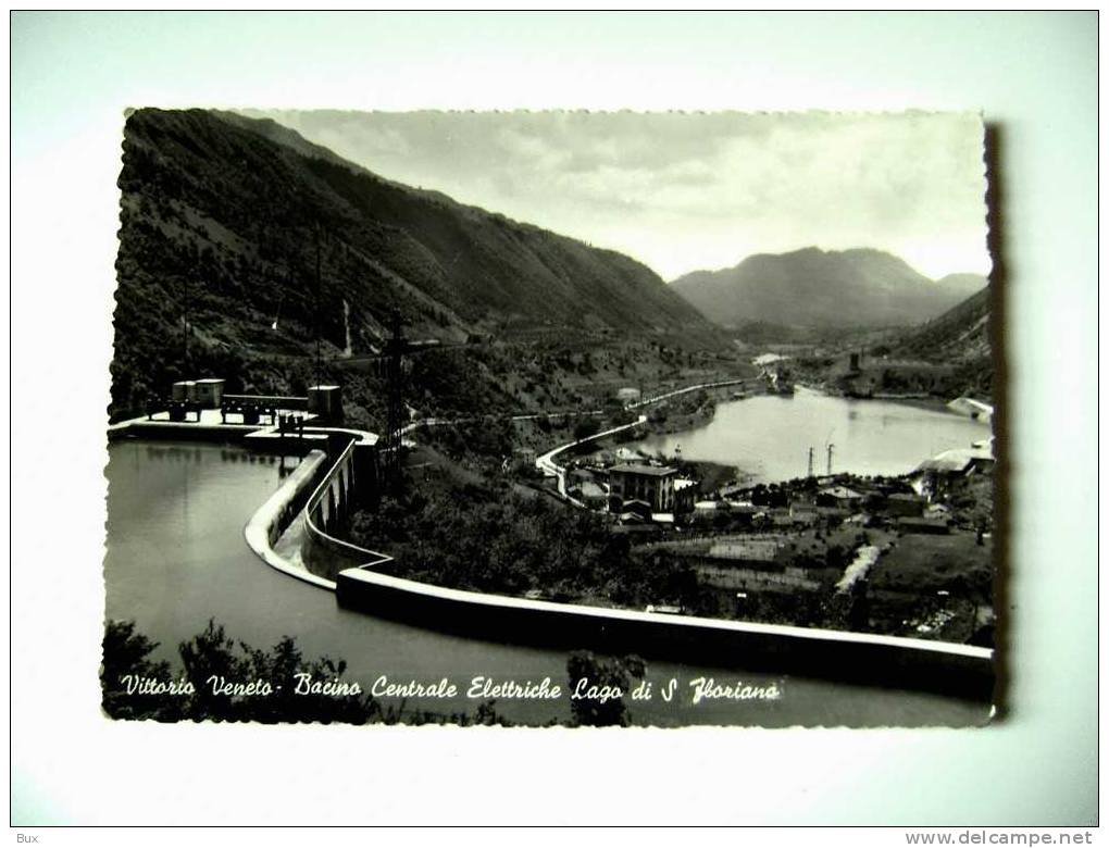 VITTORIO VENETO BACINO CENTRALE ELETTRICHE LAGO DI SAN FLORIANA TREVISO  VENETO  VIAGGIATA   COME DA FOTO - Treviso