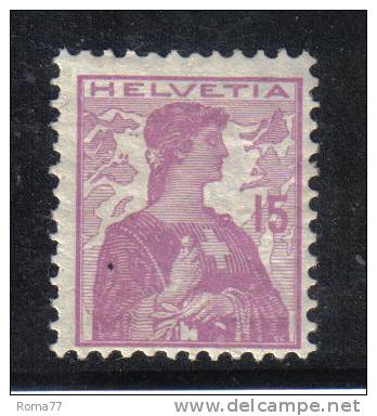 H133 - SVIZZERA 1909, 15 C. Unificato N. 133  *  Gomma Rovinata - Nuovi