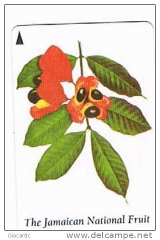 GIAMAICA (JAMAICA) - GPT JT - 1996  FRUTTI (FRUIT: THE ACKEE)   CODE 83JAMB - USATA (USED)  -  RIF. 1099 - Alimentación