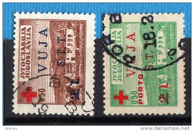 U-Ra  JUGOSLAVIA ITALIA TRIESTE B SLOVENIA CROCE ROSSA RED CROSS USATO CANCELLED - Used