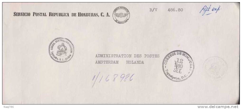 Honduras Official Cover, Sent To Netherlands - Honduras