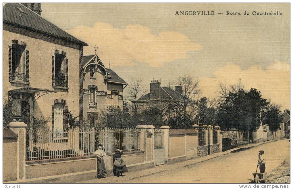 CPA (91) ANGERVILLE  / Route De Ouestréville - Angerville