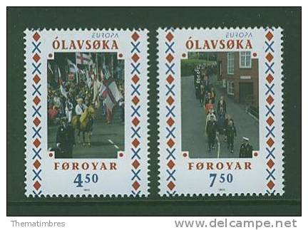 Fe0126 Europa Procession Drapeau Cheval 334 à 335 Iles Feroe 1998 Neuf ** - 1998