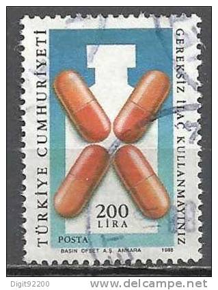 1 W Valeur Oblitérée,used - TURQUIE - TURKIYE * 1988 - N° 1064-12 - Used Stamps
