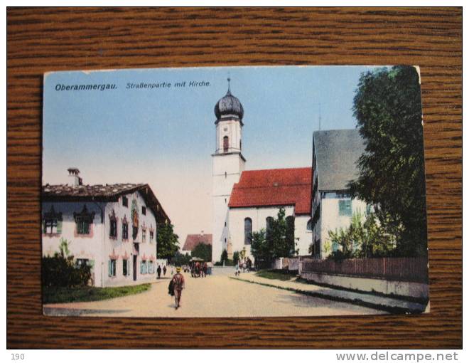 Oberammergau Strassenpartie Mit Kirche - Oberammergau