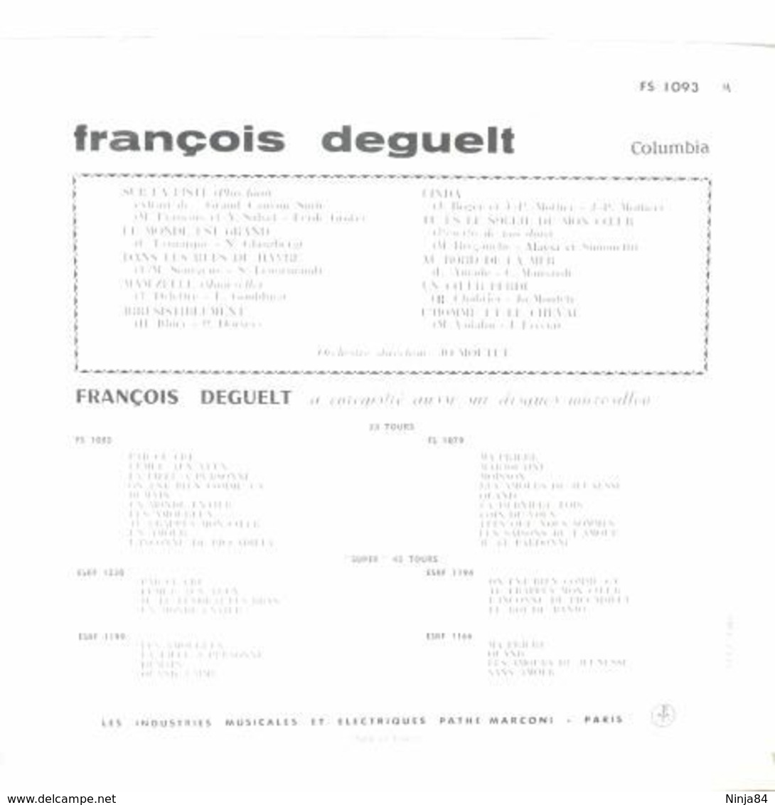 LP 25 CM (10")  François Deguelt  "  Sur La Piste  " - Special Formats