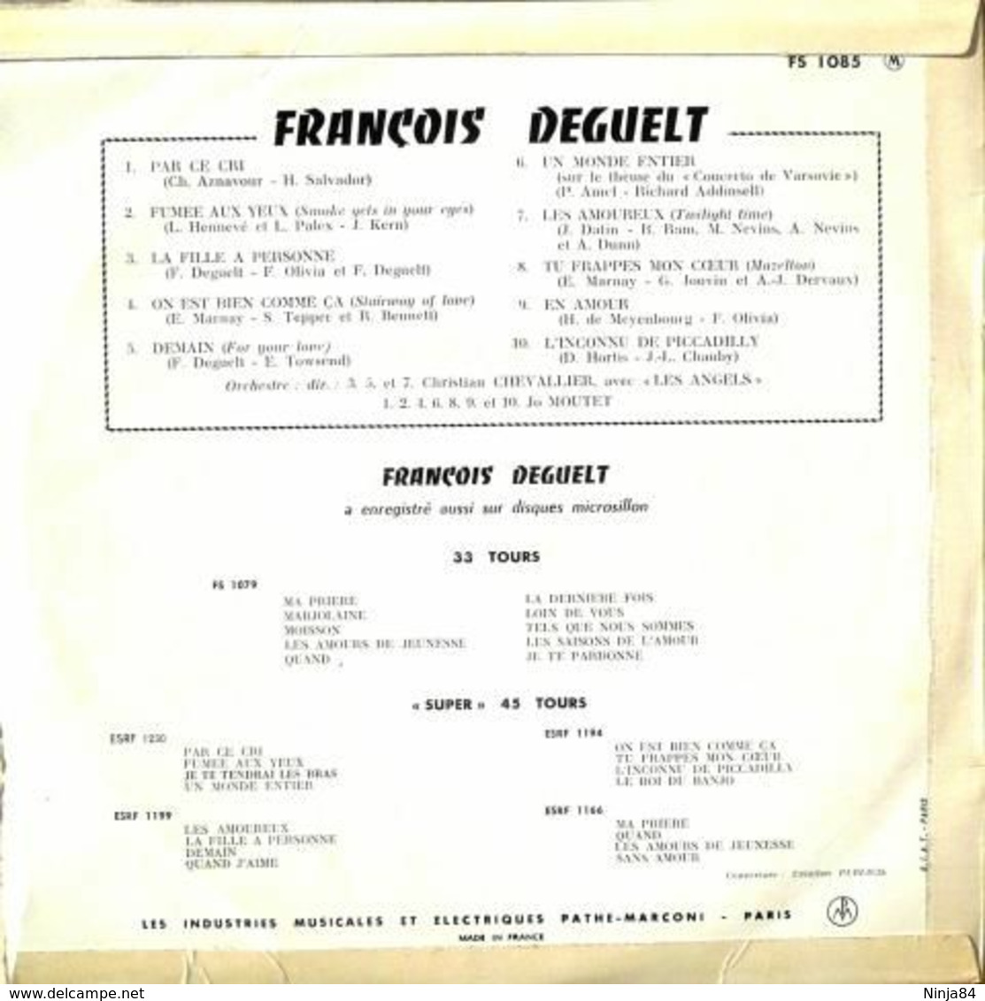 LP 25 CM (10")  François Deguelt / Charles Aznavour / Henri Salvador "  Par Ce Cri  " - Formatos Especiales